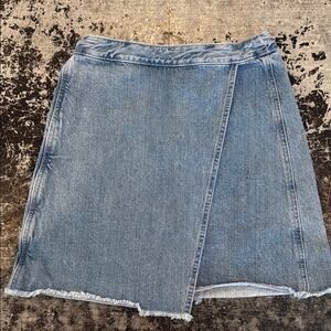Loft Denim Faux Wrap Jean Skirt Size 0